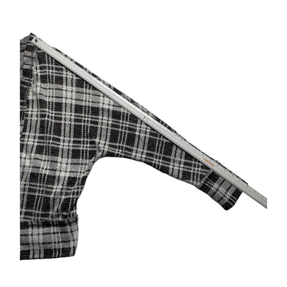 Peyton Jensen Black White Plaid Open Front Cardigan Sweater Women’s Medium - Picture 15 of 16